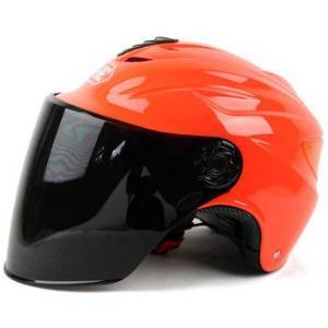 车如 摩托车头盔电动车安全帽半盔夏盔防紫外线多色橘红色XXL码 - 汽车用品 - 亚马逊中国